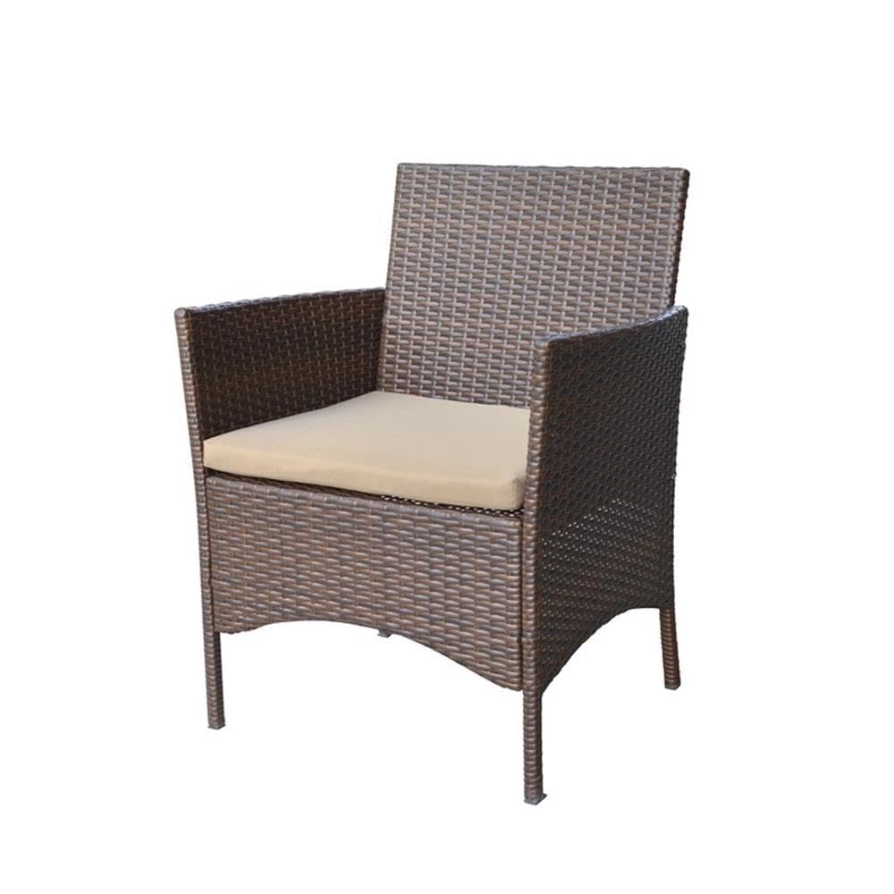 W00609-E Conor 4PC Steel Esprsso Resin Wicker Patio Conversation Set