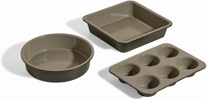 Oven Baker’s Kit – 3-Piece Toxin-Free Ceramic Nonstick Bakeware Set
