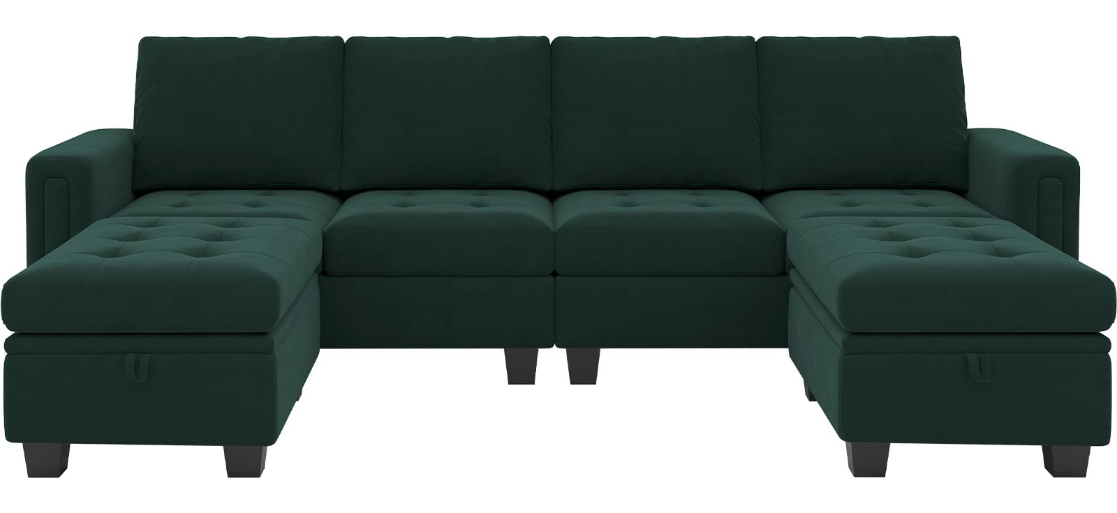 Velvet U Shaped Sectional Sofa Couch