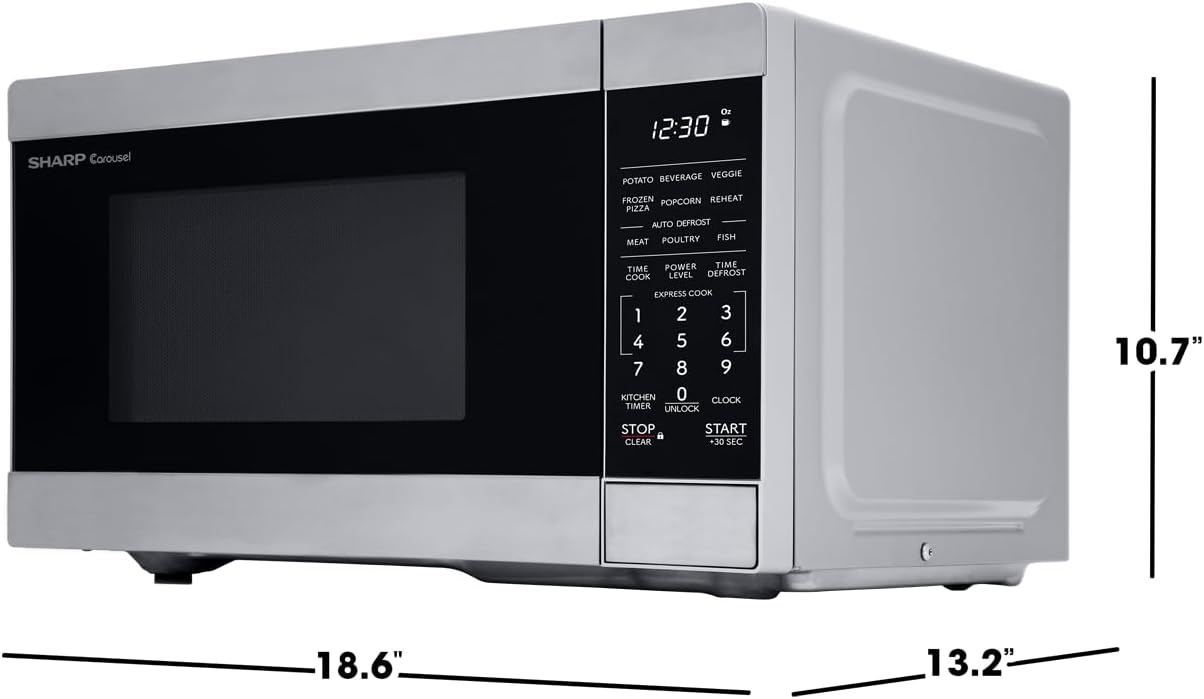Countertop Microwave Oven with Removable 10.6" Carousel Turntable