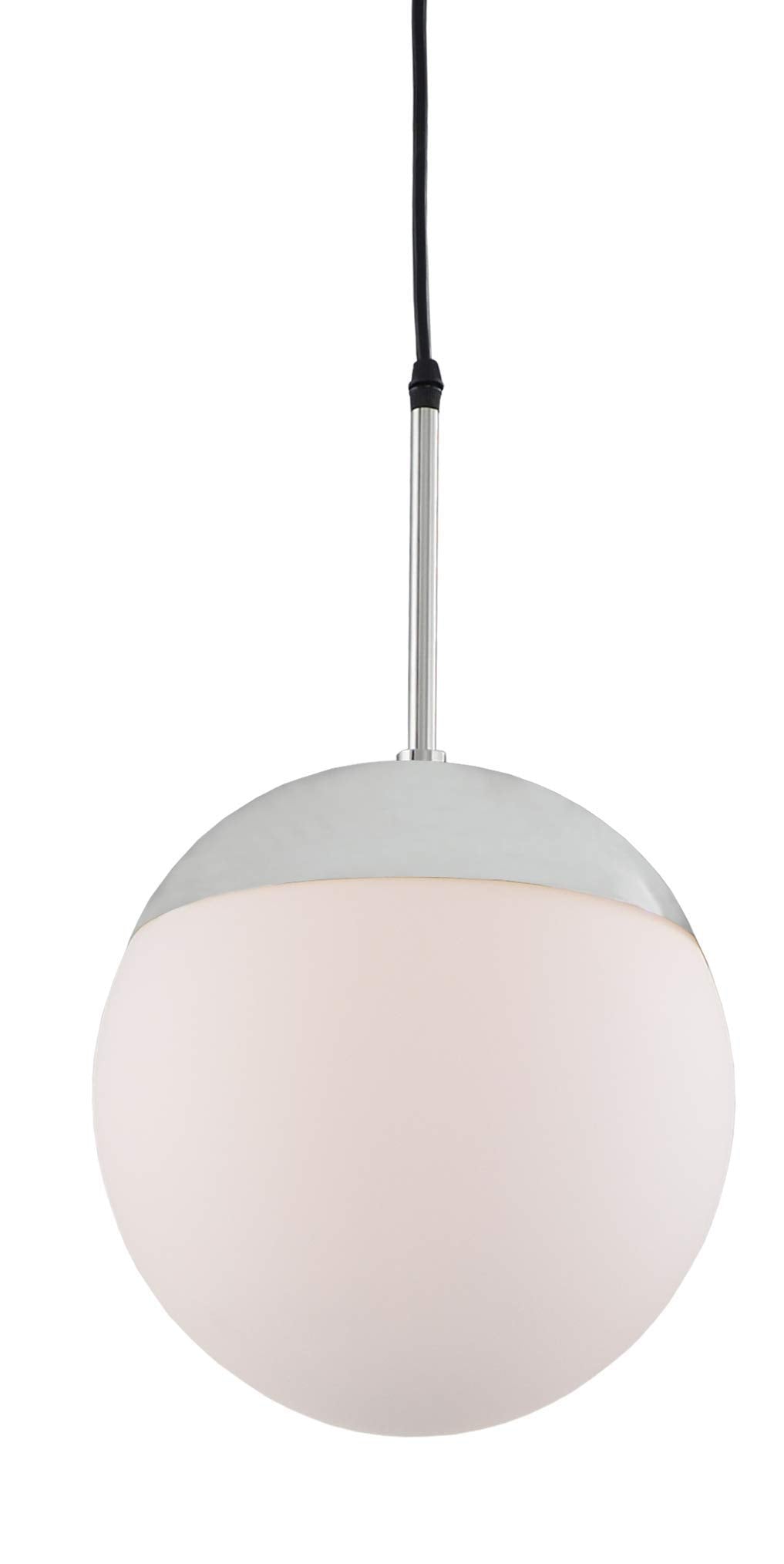 Single Globe Glass Pendant Lamp Lighting Fixture Crafted Metal Finish (Nickel)