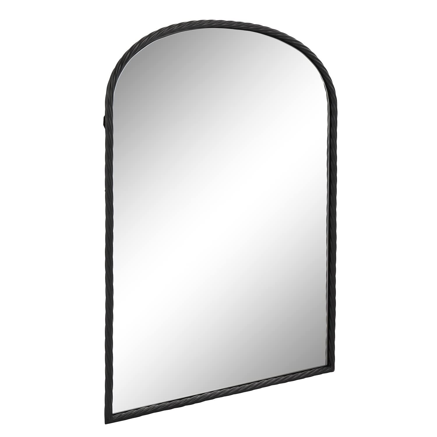 LuuLake Arch Mirror 24x31 Twisted Metal Frame Wall Mirror,Black