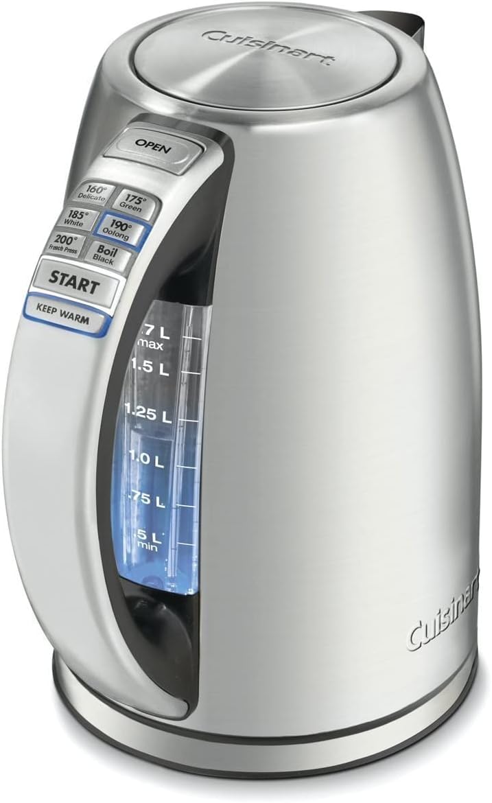 1.7-Liter Stainless Steel Cordless Electric Kettle with 6 Preset Temperatures