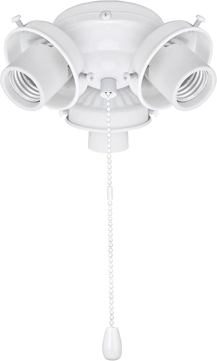 22001-11, One-Light Ceiling Fan Fitter Light Kit with Pull Chain, Brushed Nickel