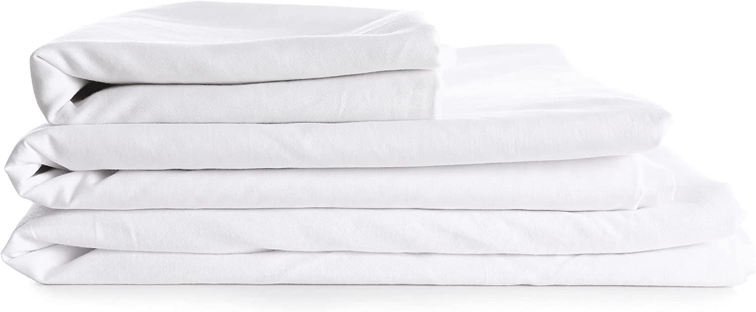 Queen Flat Sheet only Pack of 6 Bulk (90 x 110 Inches) White Polycotton T-200 Percale