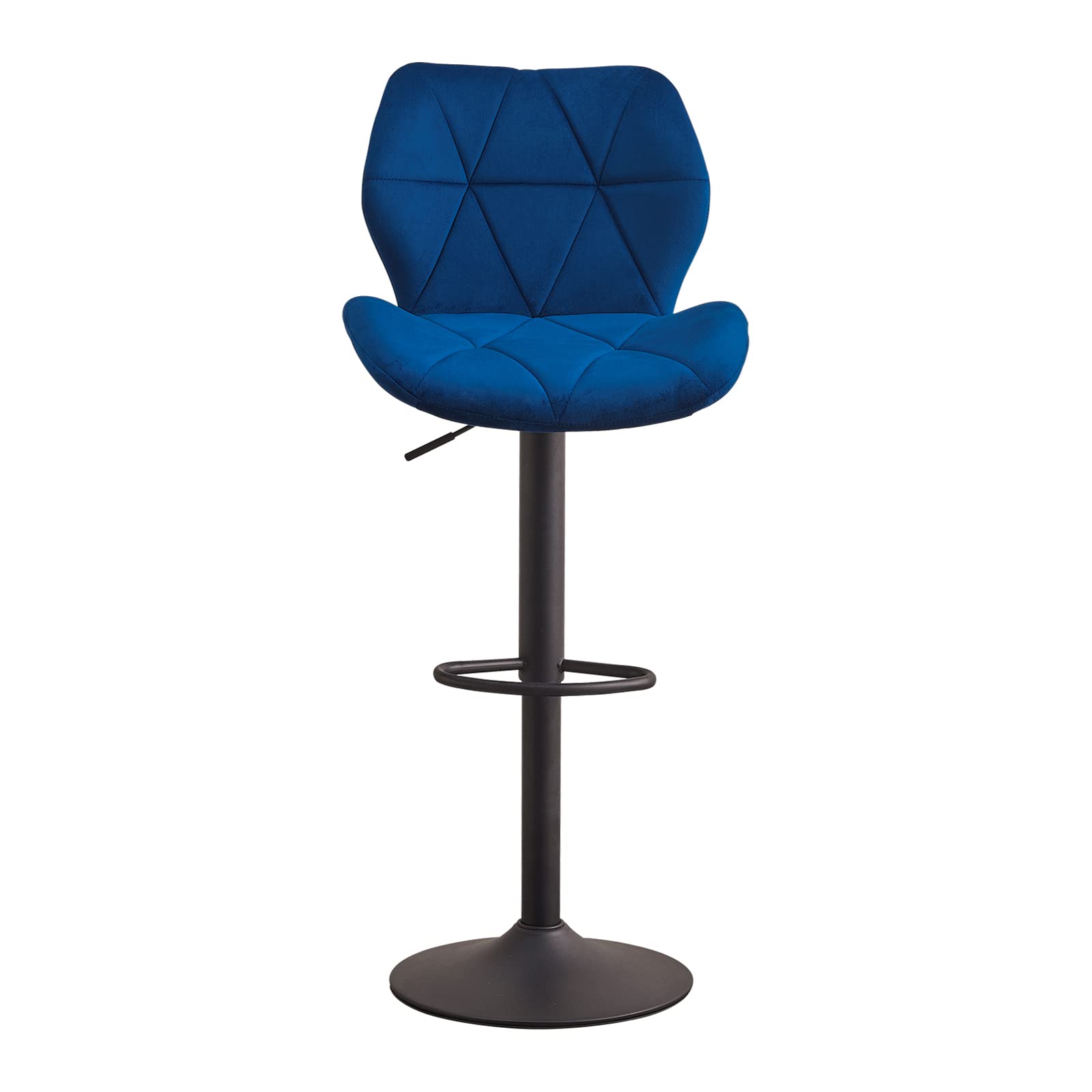 OFCASA Bar Stools Swivel Height Adjustable Barstools with Backrest and Footrest, Velvet Counter Stools for Kitchen, Dining Room, Bar(Blue 2pcs/Set)