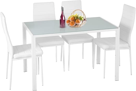 Dining Table Set Glass Dining Room Table Set for Small Spaces Kitchen Table and Chairs