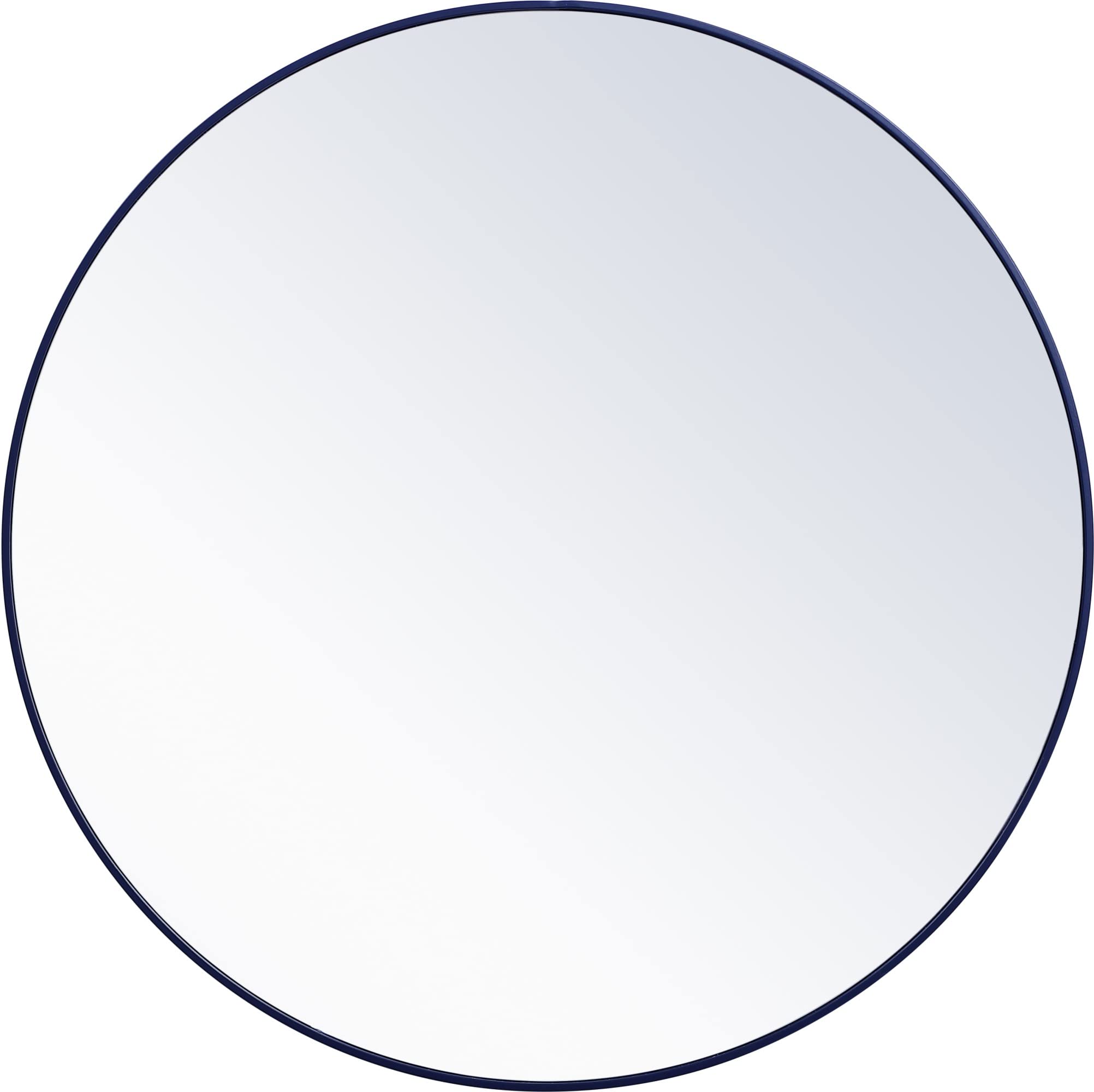 Eternity Home Office Decorative Round Framed Wall Mirror, 48" L x 48" H - Blue