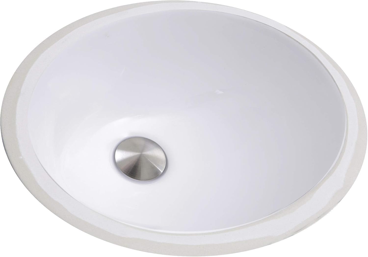ucket Sinks UM-13x10-W 13-Inch by 10-Inch Oval Ceramic Undermount Vanity Sink, White
