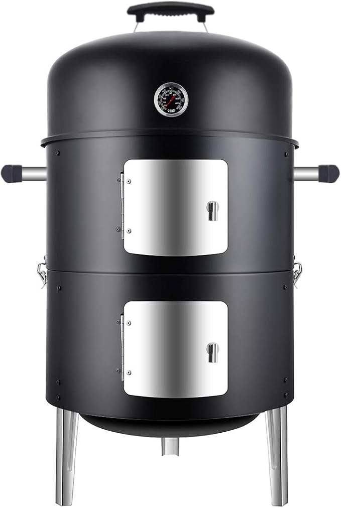 BBQ Charcoal Smoker for Meat: 16 Inch Heavy Duty 4 In 1 BBQ Charcoal Grills