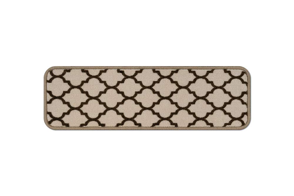 Set of 15 Skid-Resistant Carpet Stair Treads – Moroccan Trellis Lattice