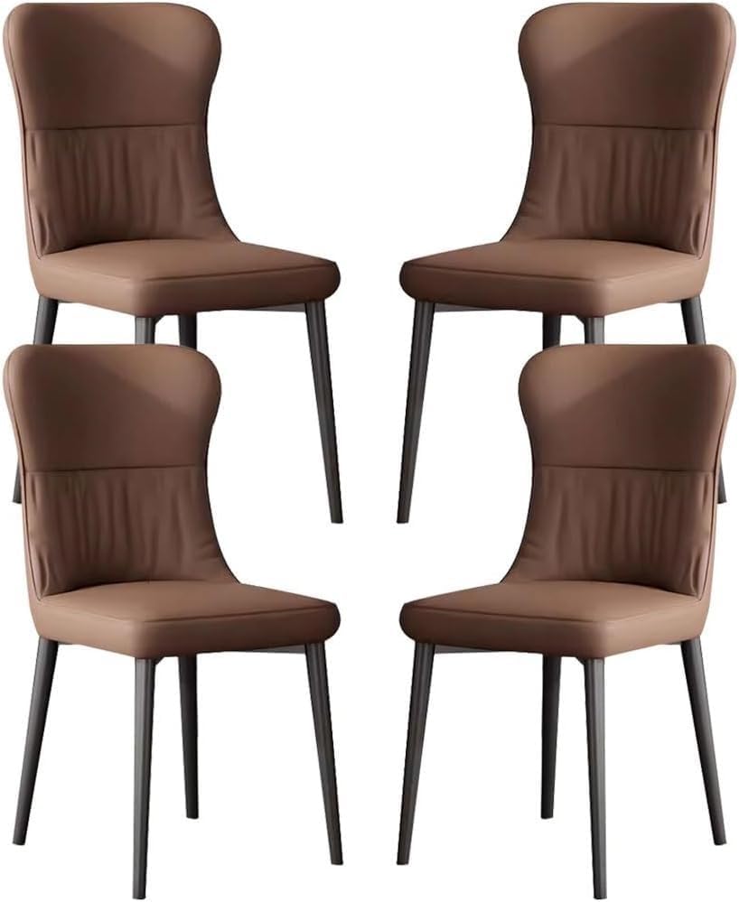 Chair 4-piece Microfiber Leather Kitchen Leisure Bar