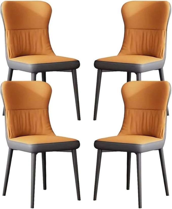 Chair 4-piece Microfiber Leather Kitchen Leisure Bar