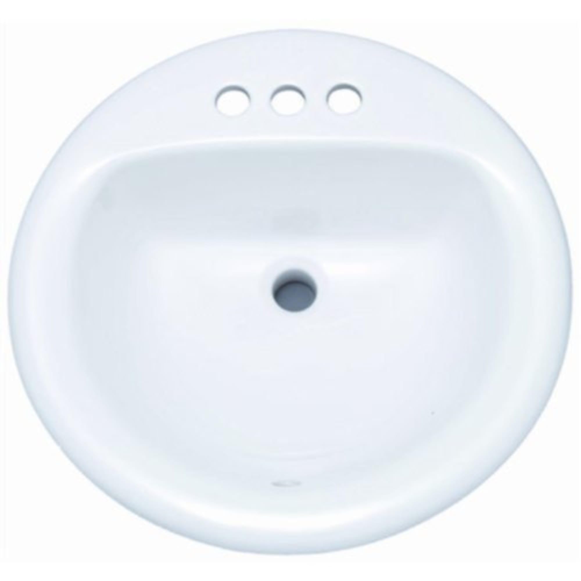 PF194R Rockaway 19" Circular Vitreous China Drop In Bathroom Sink