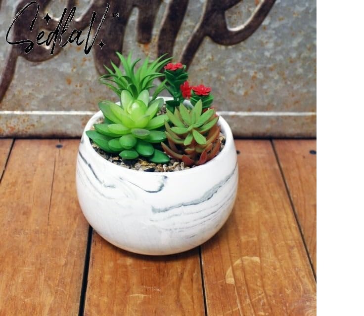 Modern Elegance: Artificial Dracaena Plant Arrangement in Black Ceramic Pot, Lifelike