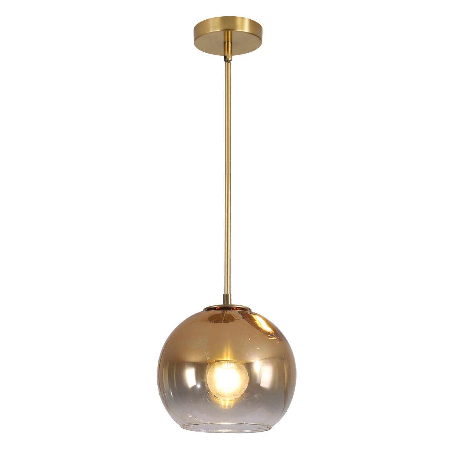 Lighting Globe Pendant Lights Gradient Gold Glass Pendant Light Modern Kitchen Island
