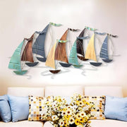 Large Metal Sailboat Wall Decor, 51" x 26" Ship Wall Art