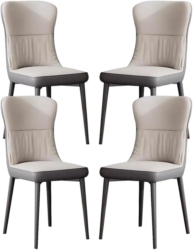 Chair 4-piece Microfiber Leather Kitchen Leisure Bar