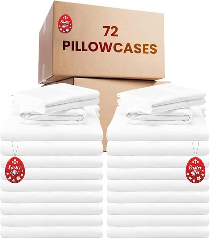 Bulk Pillow Cases(72 Pack) -King Size Envelope Closure Pillow Protectors(21x37)