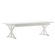 Elora Folding Farmhouse Dining Room Table with Crisscross Legs