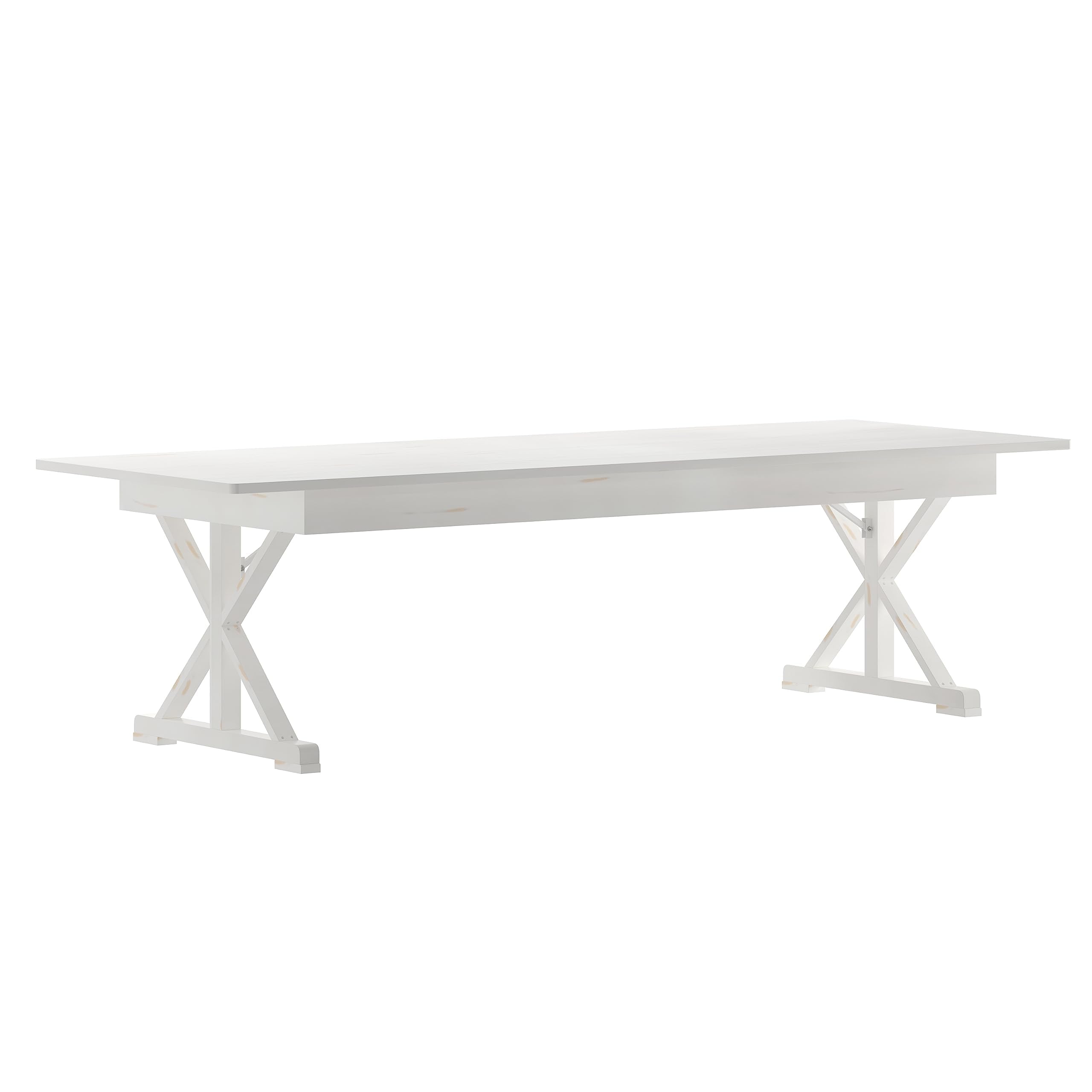 Elora Folding Farmhouse Dining Room Table with Crisscross Legs