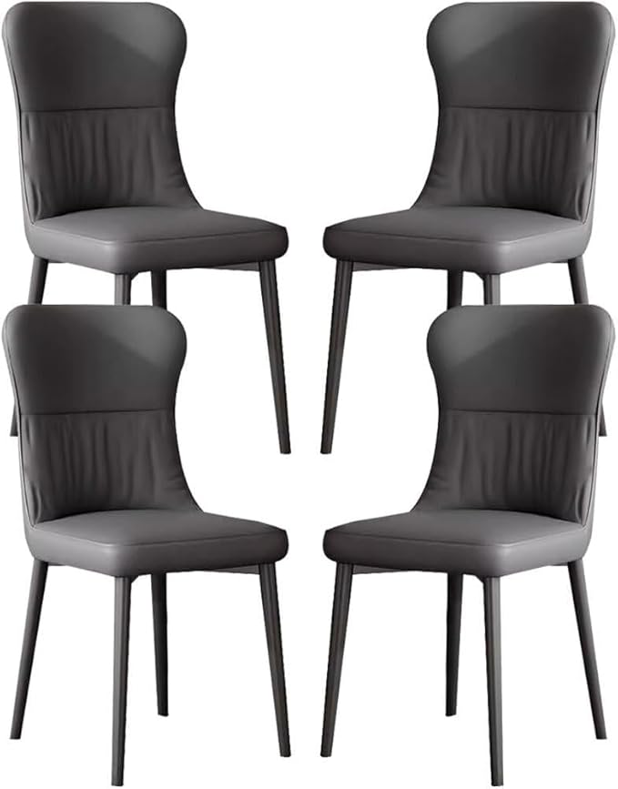 Chair 4-piece Microfiber Leather Kitchen Leisure Bar