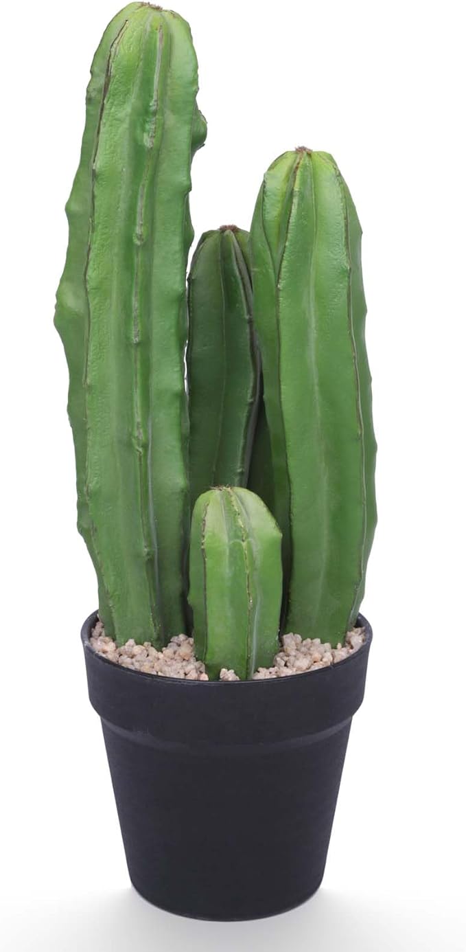 Artificial Cactus 39 Inch Fake Cacti Faux Plant with Black Planter for Home Garden Store