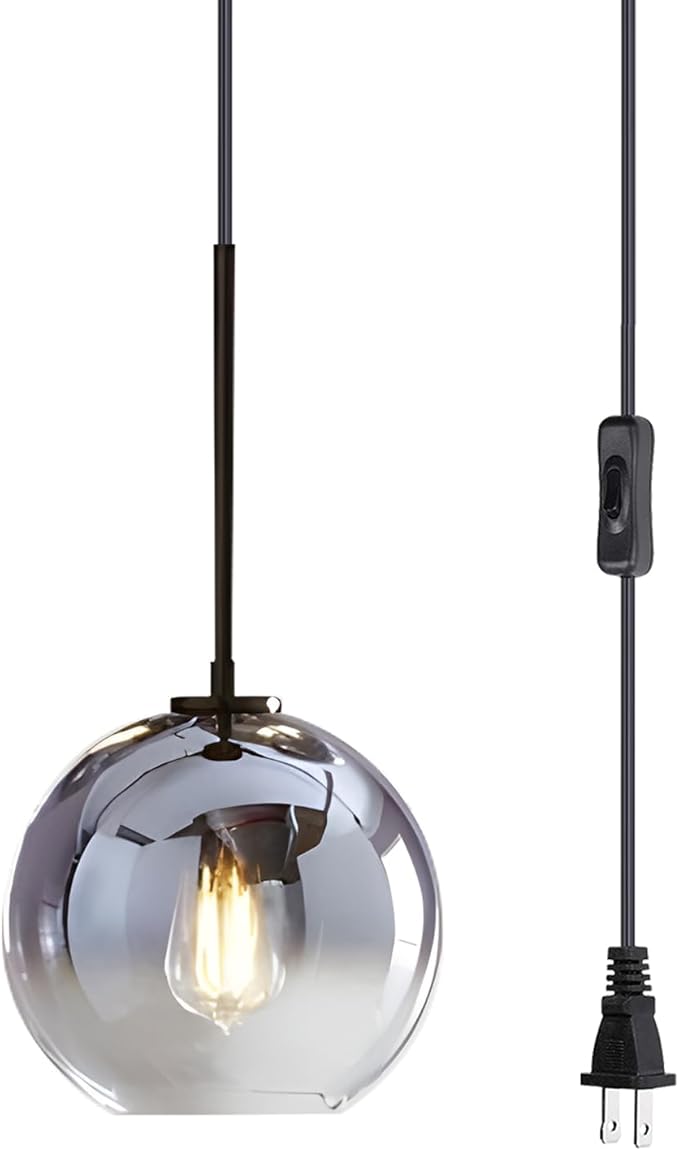 Lighting Globe Pendant Lights Gradient Gold Glass Pendant Light Modern Kitchen Island