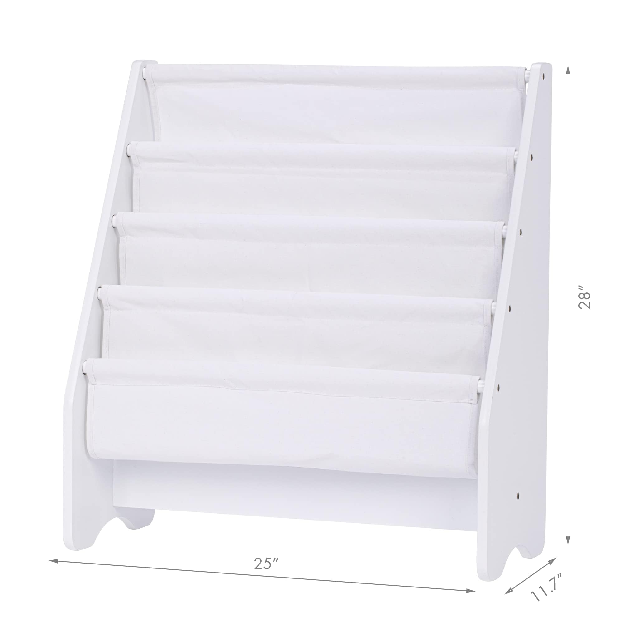 Bookshelf Storage, Book Shelf for Kids Rooms, 4 Tier Sling Toddler Bookshelf