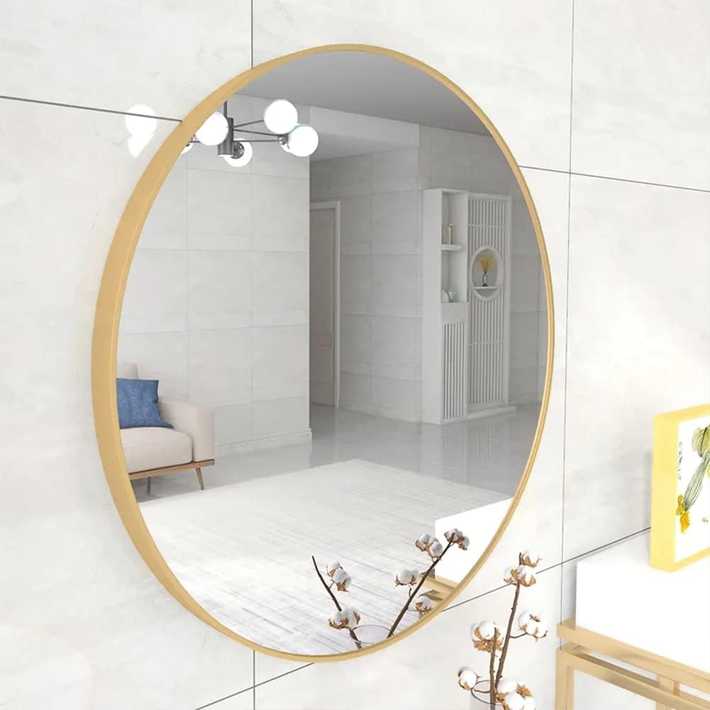 Wall Mirror 48 inch Round Wall Mirror for Entryways, Washrooms, Living Rooms,Gold