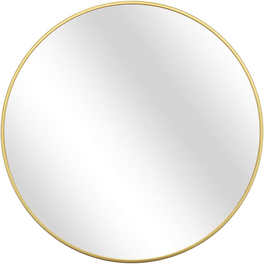 Wall Mirror 48 inch Round Wall Mirror for Entryways, Washrooms, Living Rooms,Gold