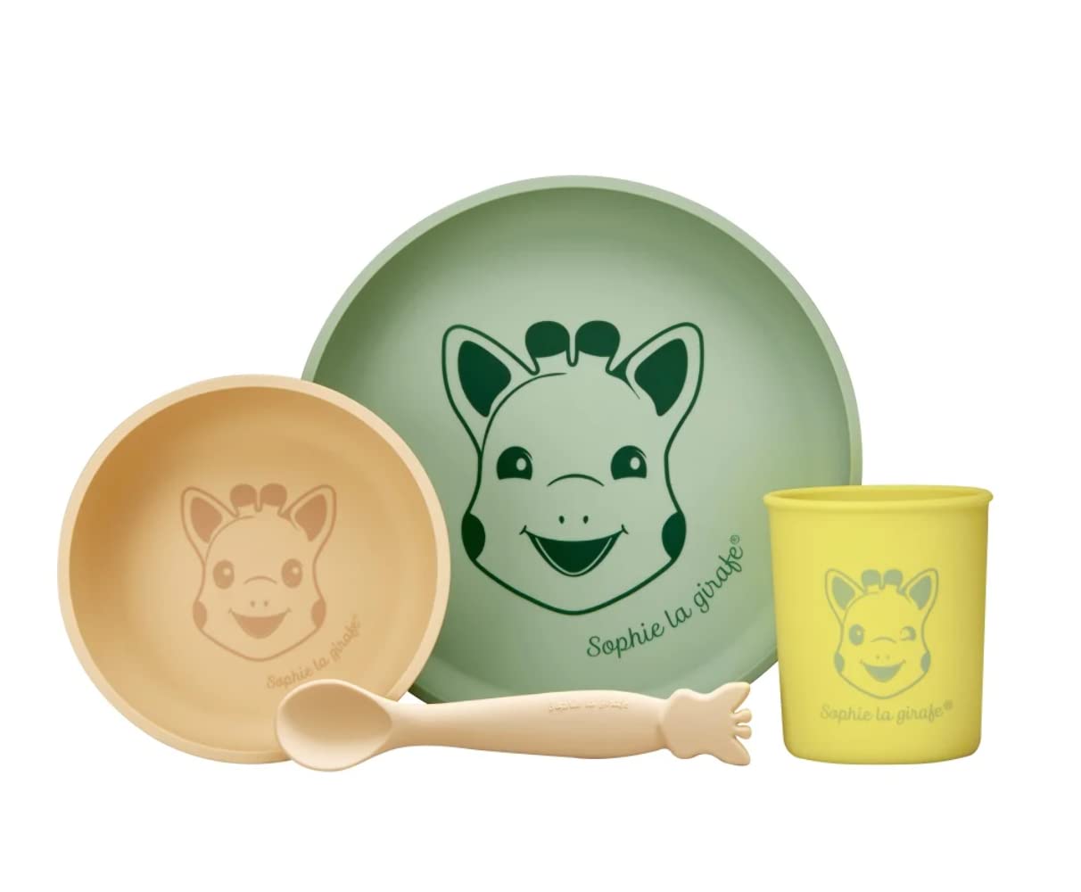 girafe Silicone Meal Set | Includes a Silicone Plate, Bowl, Cup & Spoon