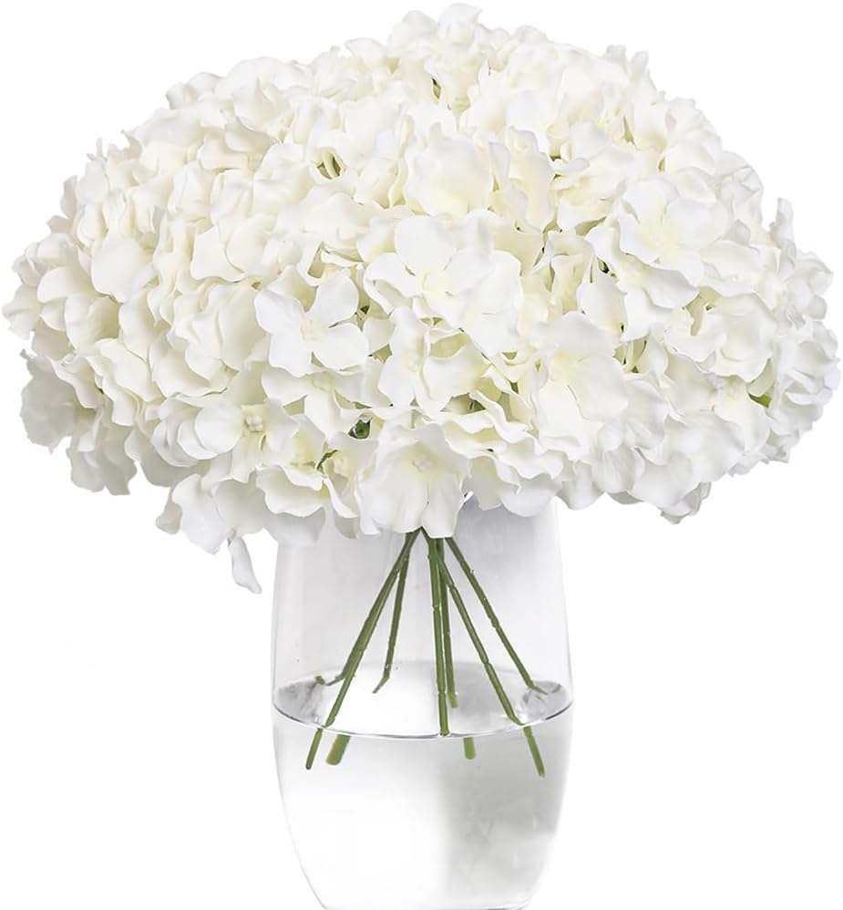 Hydrangea Artificial Flowers -12 pcs Realistic Fake Hydrangea Silk Flowers
