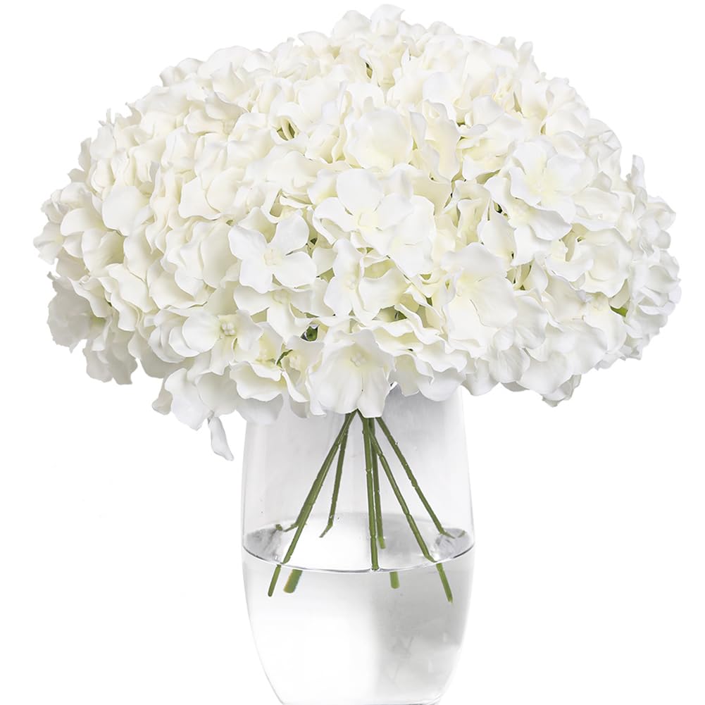 Hydrangea Artificial Flowers -12 pcs Realistic Fake Hydrangea Silk Flowers