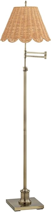 Westbury Traditional Floor Lamp Adjustable Height Standing Swing Arm 70" Tall Antique