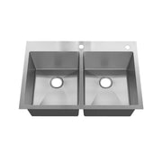 HT3322D-9-S 33" x 22" x 9" Drop In Double Bowl Kitchen Sink