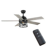 North Grove 52 in. Indoor LED Matte Black Dry Rated Ceiling Fan