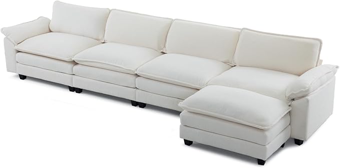 Sectional Sofa Modular Deep Seat Sofa Couch with Ottoman
