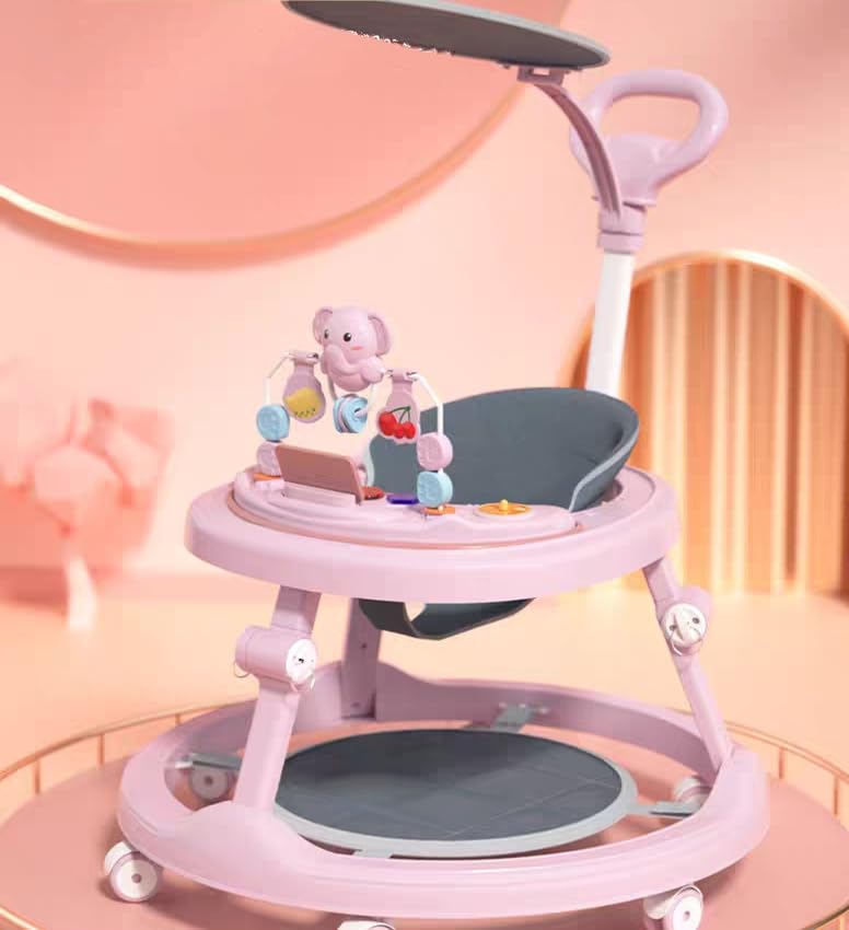 4 in 1 Folding Baby Walker, Activity Walker for Boys Girls, Learning-Seated, Toddler Walk