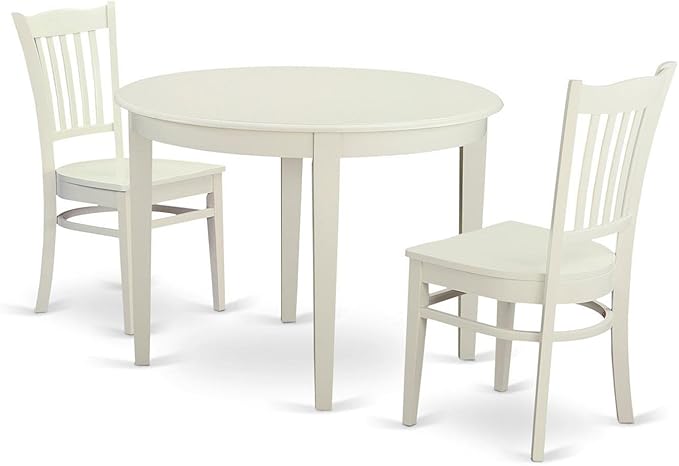 BOGR5-WHI-W 5 Piece Dining Room Furniture Set Includes a Round Kitchen