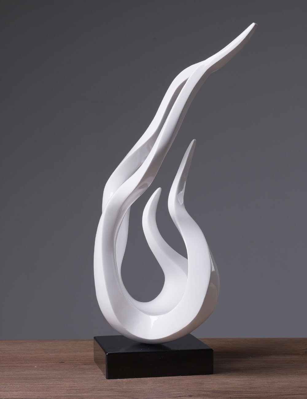 Abstract Sculpture Decor Modern Arts Flame Figurine Table Centerpiece Statue Polyresin
