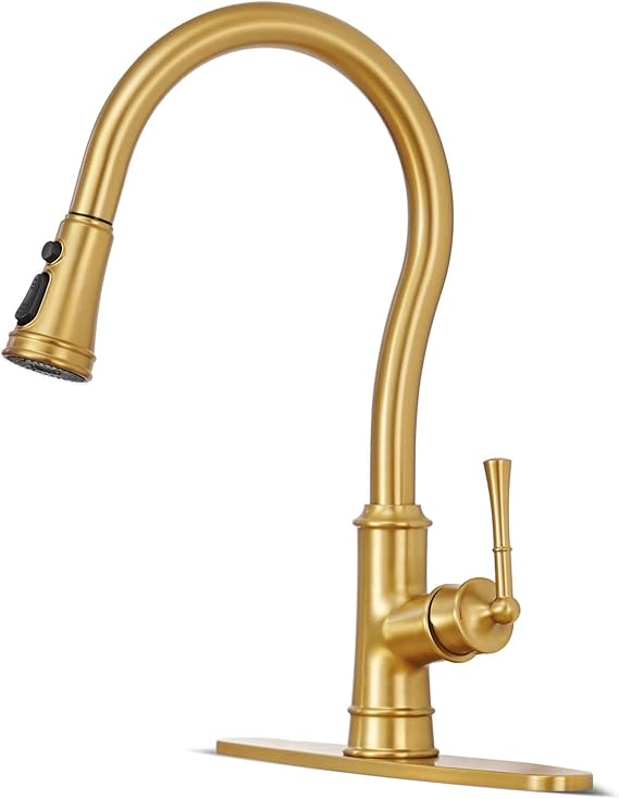 Kitchen Faucets with Pull Down Sprayer, Chrome Kitchen Sink Faucet Brass High