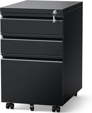 3 Drawer Filing Cabinet, File Cabinets for Home Office, Locking File Cabinet