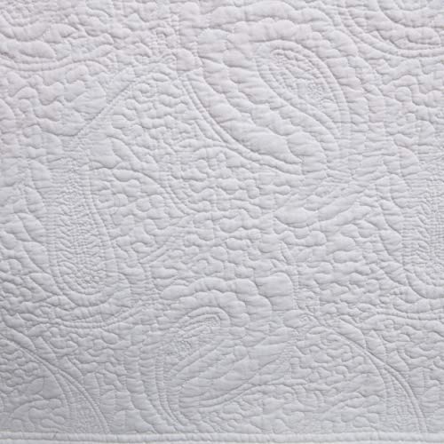 Home Paisley Quilted Bed Skirt, Queen, White
