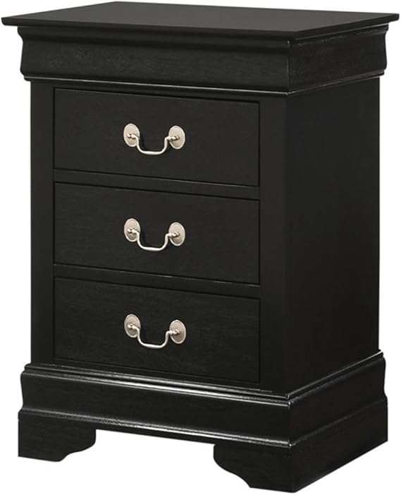 Louis Phillipe 3 Drawer Nightstand in Cherry
