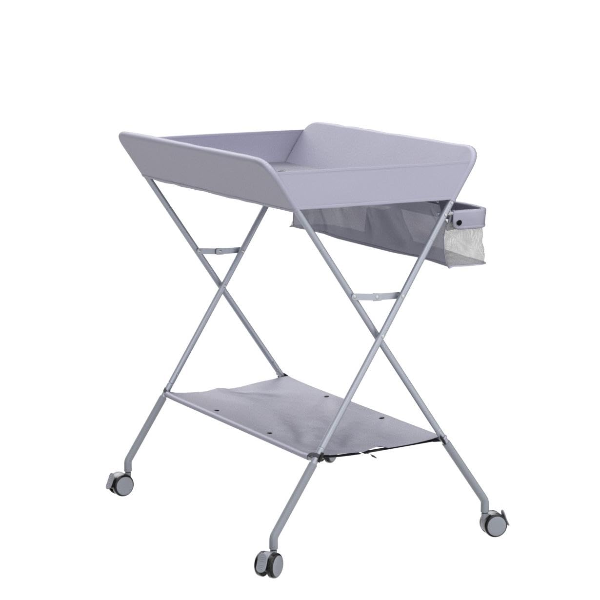 Baby Changing Table Portable Folding Diaper Changing Station with Wheels