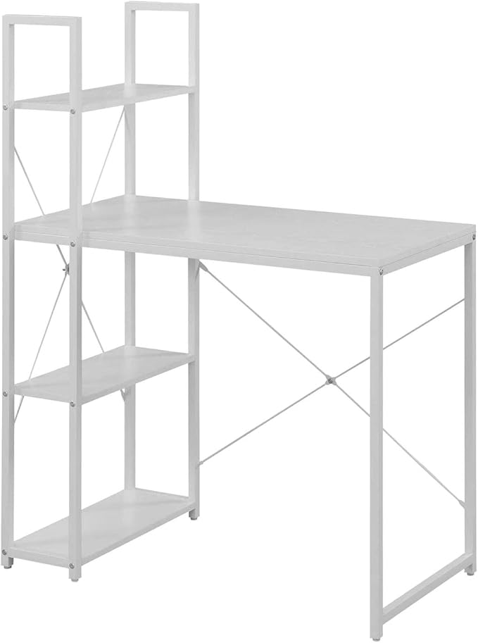 Designs2Go Office Workstation with Shelves, Charcoal Gray/Black