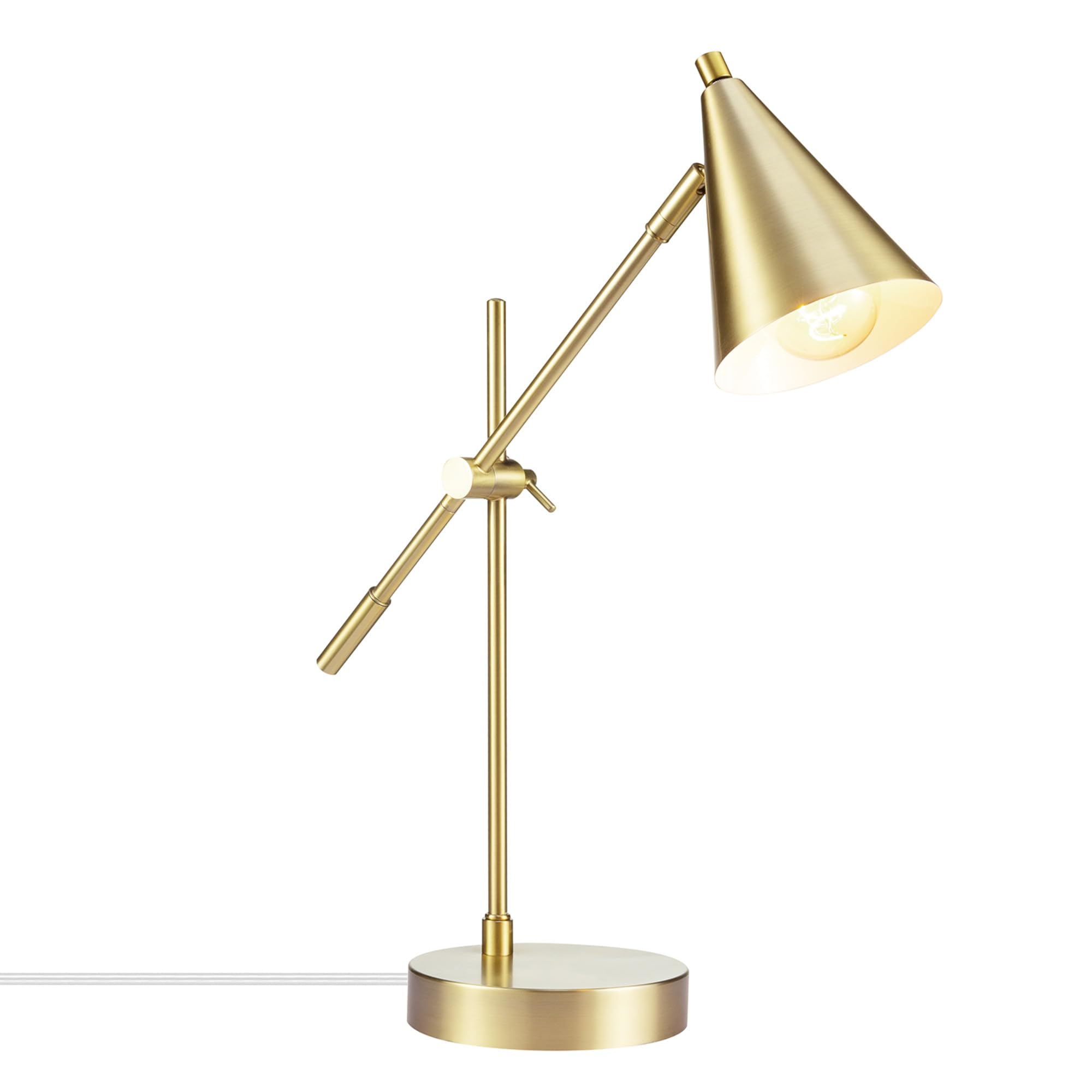 Tacoma 18" Desk Lamp, Matte Brass, Adjustable Height, Balance Arm, Brass