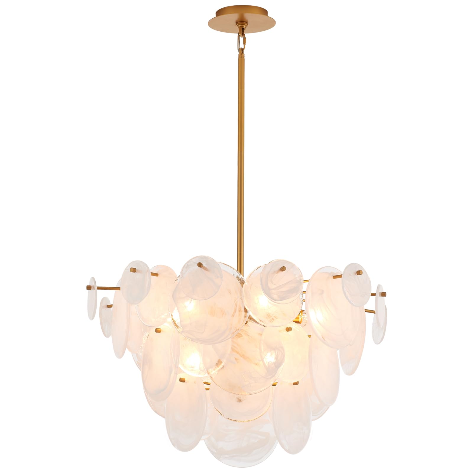Dia 28 Inch, Modern Glass Chandeliers for Bedroom