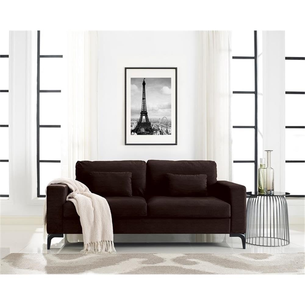 Austin Upholstered Sofa, Contemporary Square Arms Living Room Couch